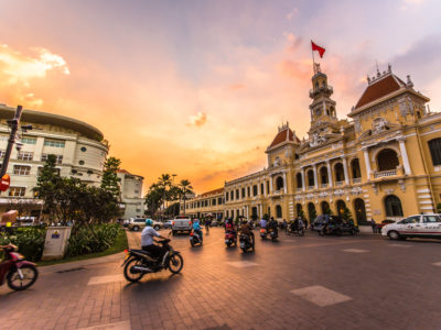 Ho Chi Minh City Hall at twilight